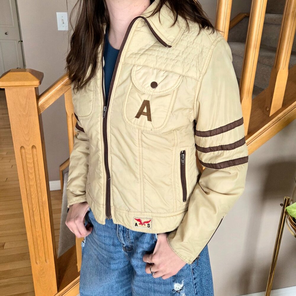 Vintage Styled by Americana 1970s-1980s beige short unisex jacket. - Picture 3 of 13